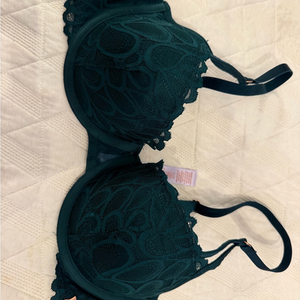 Savage X Fenty Deep Green Lace Underwire Bra - New